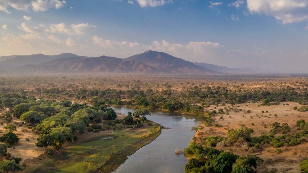 chongwe river and mountain landscape zambia